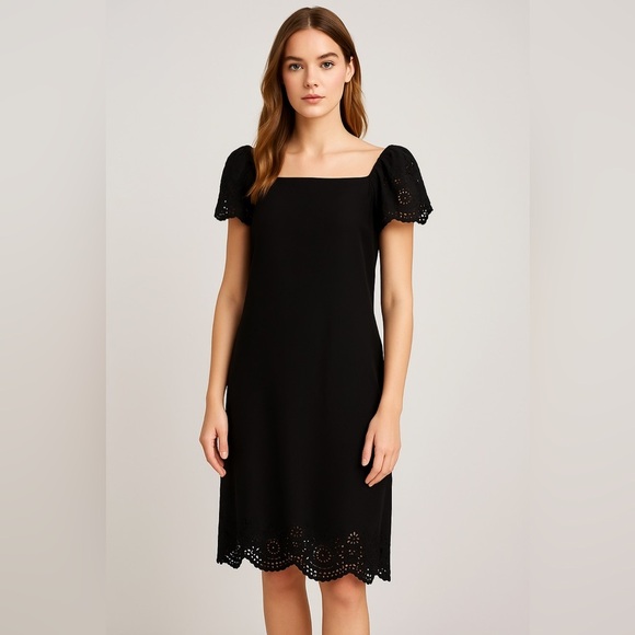 ELLE Black Eyelet Off-Shoulder Dress - Picture 15 of 15